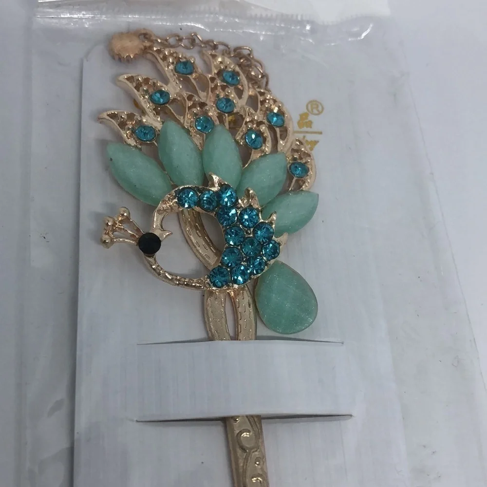 RHINESTONE Metal Hair Stick Chinese Asian Hairpin Chignon  Regal New